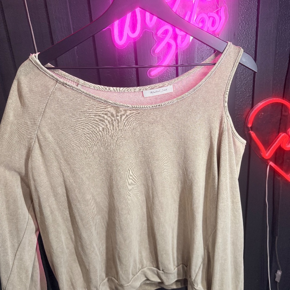 Mustard seed off the shoulder sweatshirt - Picture 12 of 13